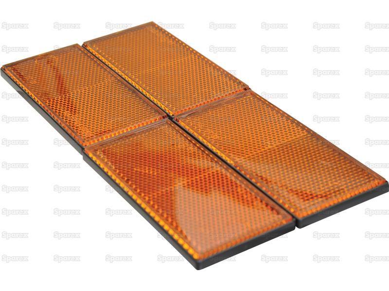 Rectangular Reflector (Self Adhesive) Amber 4 pcs. Agripak