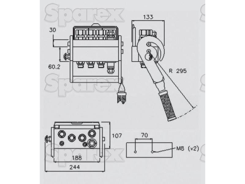 Faster Multiport Coupling - 4 Ports 1/2'' Body x M22 x 1.50 Metric Male Thread (Fixed Part) Faster S.p.A (2PS08-4-2/22F C, 2PS0842/22FC, 2PS08-4-2/22FC)