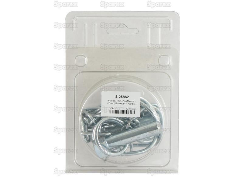 Stabiliser Pin, Pin Ø14mm x 67mm (2 pcs. Agripak)