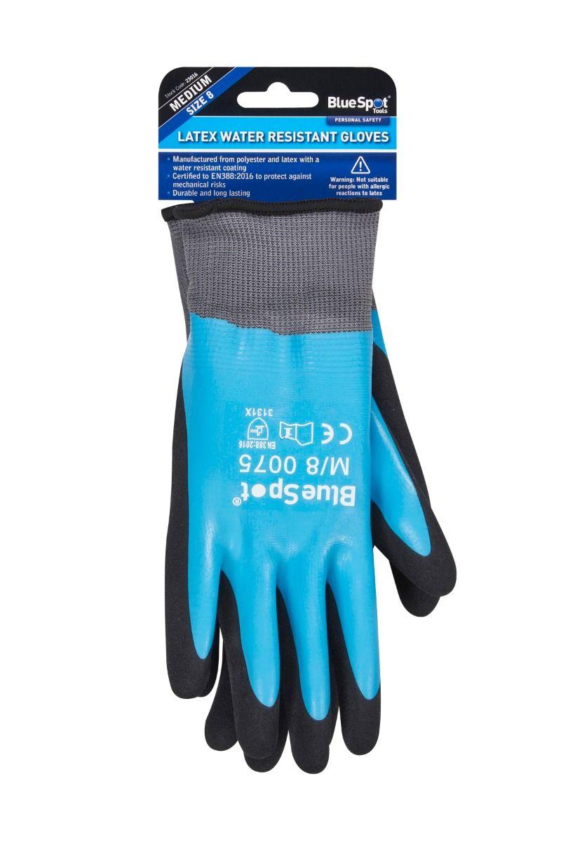 Blue Spot Tools Latex Water Resistant Gloves (Medium)