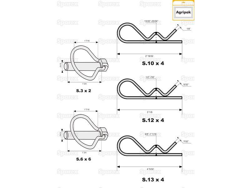 Linch Pin & Grip Clips Combination Pack (20 pcs. Agripak)
