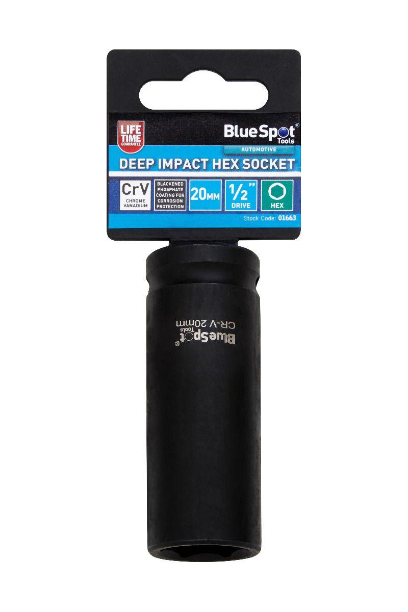 Blue Spot Tools Individual 20mm 1/2" Deep Impact Hex Socket