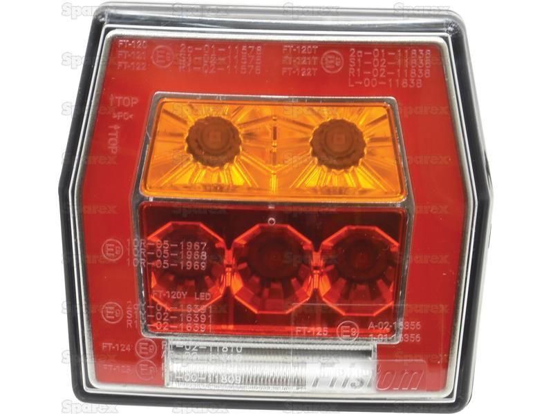 LED Rear Combination Light, Function: 4, Brake / Tail / Indicator / Number Plate, RH & LH, 12-36V