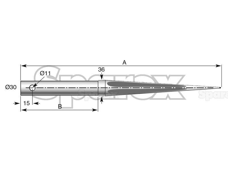 Straight Loader Tine | 1200mm for Chilton, Mailleux (55000140)