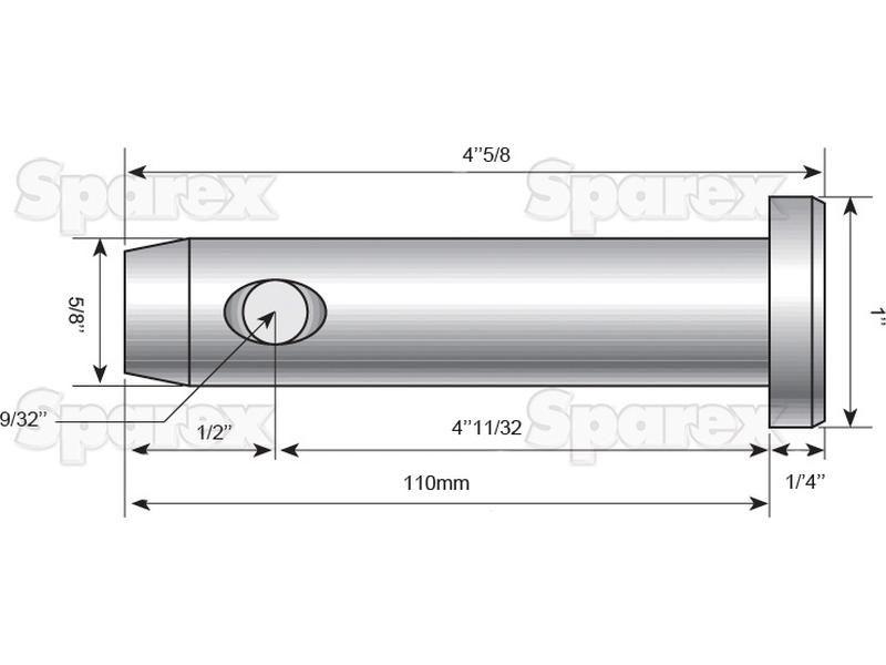 Top link pin 16x98mm Cat. 0 for Ford New Holland 3600 (100 Series)