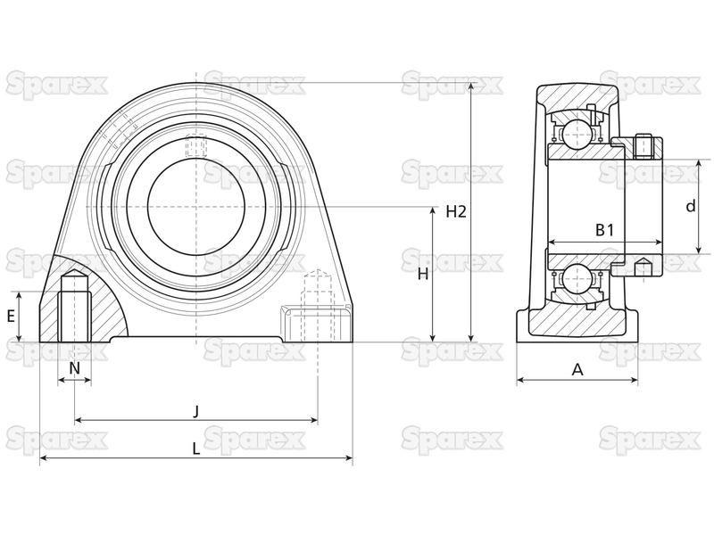 NTN SNR Two-Bolt Pillow Block Bearing (ESPAE205)