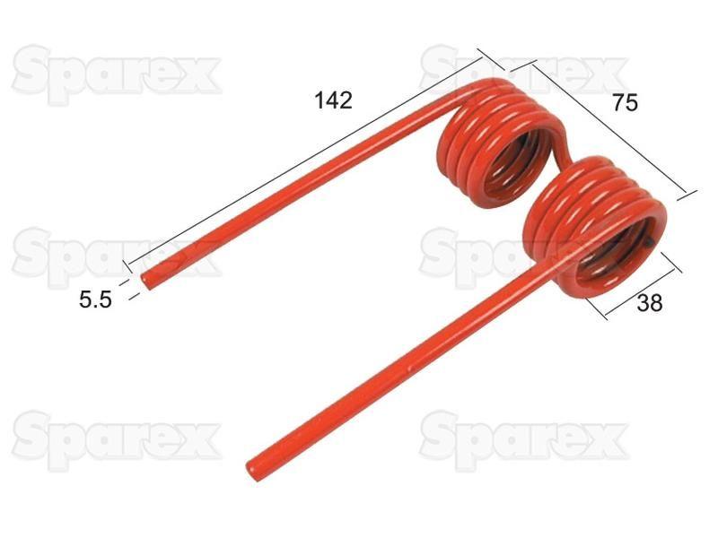 Pick-Up Haytine - - - Length:142mm, Width:75mm, Ø5.5mm - Replacement for Kemper, Krone, Strautmann for Strautmann