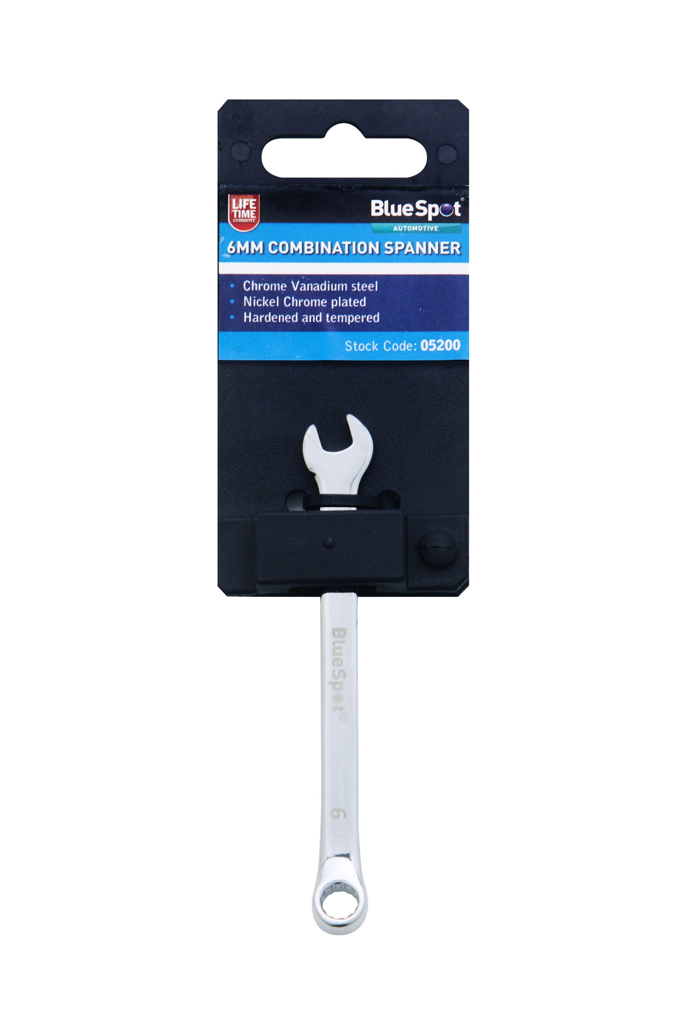 Blue Spot Tools 6mm Fully Polished Chrome Vanadium Spanner