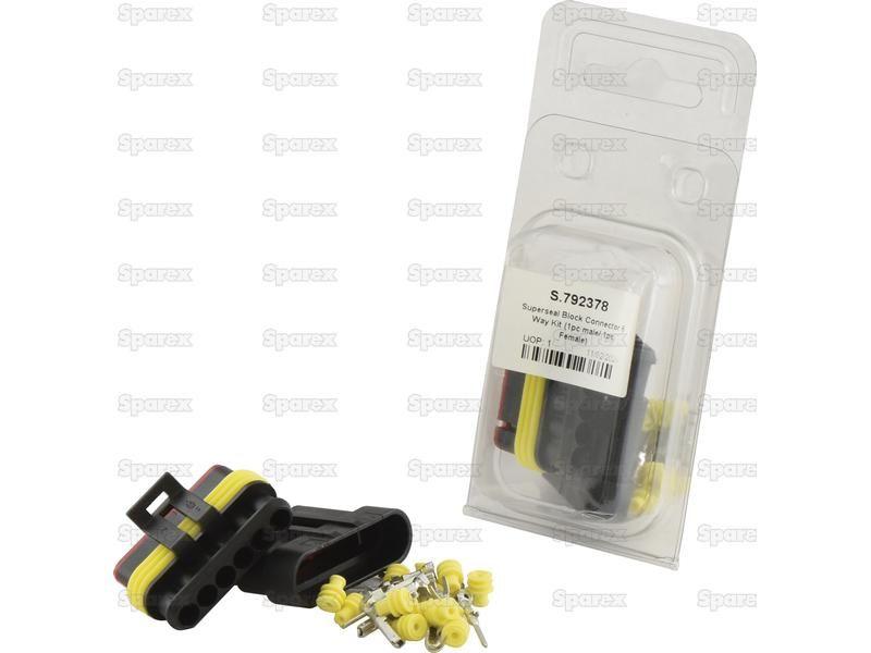 Superseal Block Connector 6 Way Kit (1pc male/ 1pc Female) Agripak