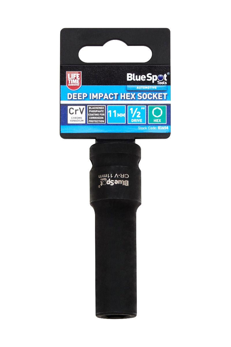 Blue Spot Tools Individual 11mm 1/2" Deep Impact Hex Socket