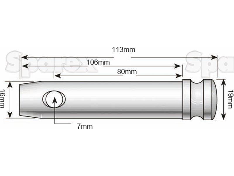 Top link pin 16x80mm Cat. 0