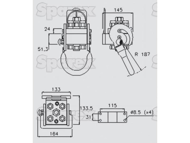 Faster Multiport Coupling - 5 Ports 3/8'' Body x M22 x 1.50 Metric Male Thread (Mobile Part) Faster S.p.A (2P506-0-5-S4 MC, 2P50605S4MC, 2P506-0-5-S4MC)
