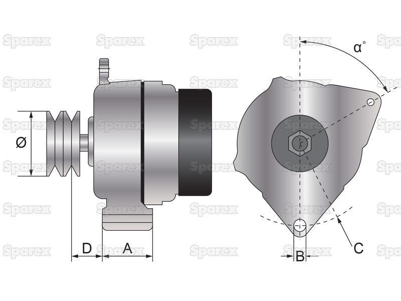 Alternator (Mahle) - 14V, 200 Amps for John Deere, Bosch, Iskra