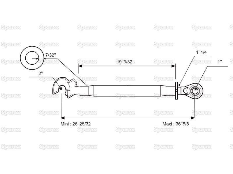 Top Link Superlink (Cat.2/2) Ball and Q.R CBM Hook, Min. Length: 680mm.