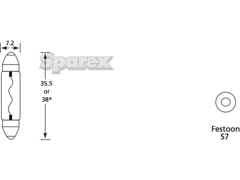 Halogen Side | Indicator Bulb, 12V, 3W, SV7-8 Base Lucas (256, LLB256)
