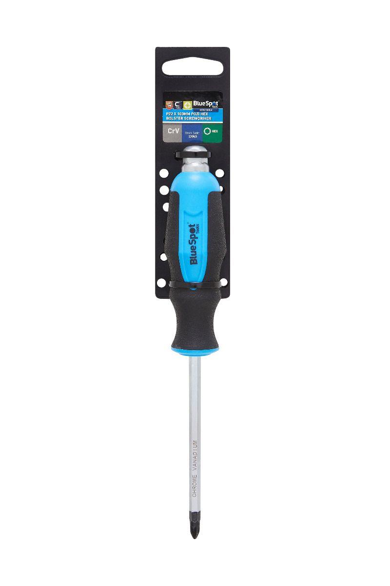 Blue Spot Tools PZ2 X 100MM Pozi Hex Bolster Screwdriver