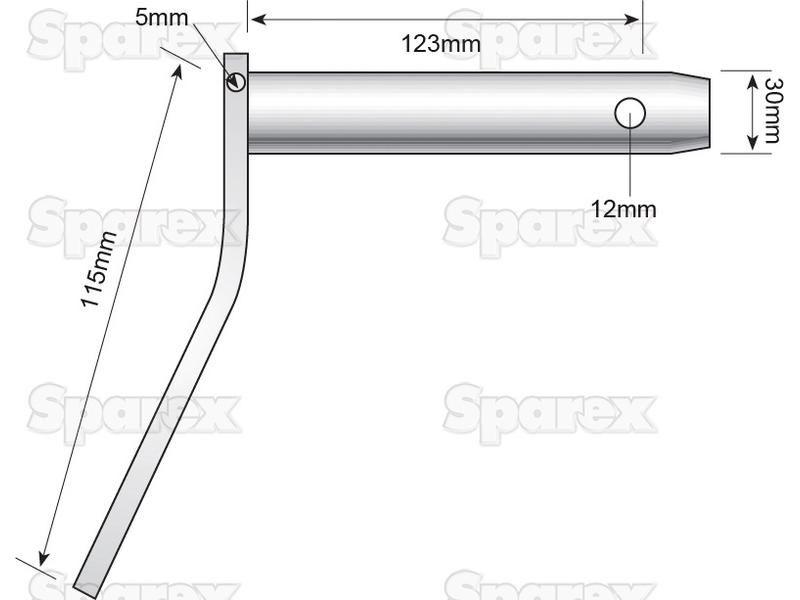 Lower link pin - Double shear 30x123mm Cat.30mm