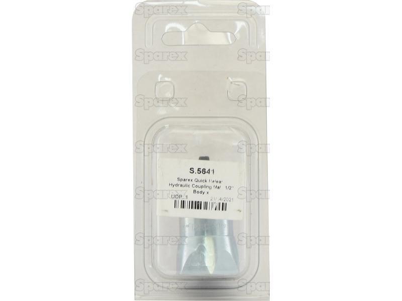 Sparex Quick Release Hydraulic Coupling Male 1/2'' Body x 1/2'' BSP Female Thread (Agripak 1pc.)