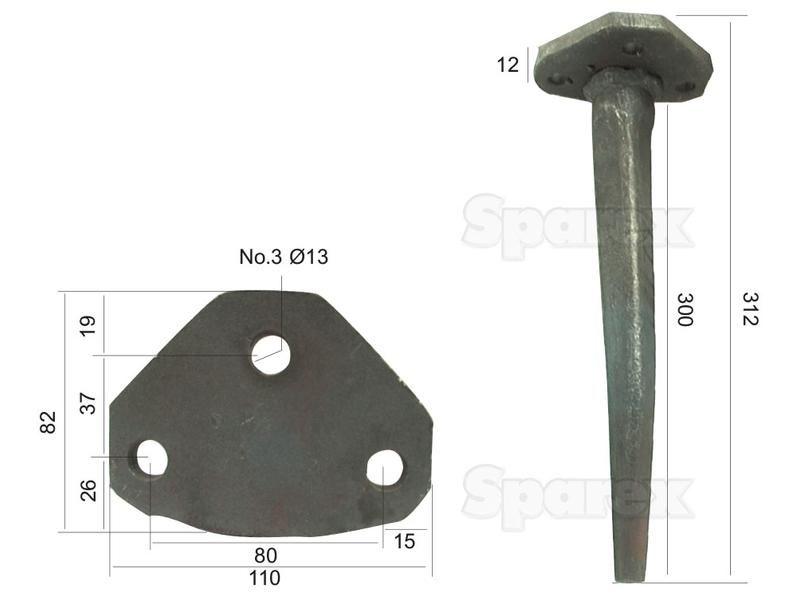 Power Harrow Tine 312mm. Replacement for Amazone for Amazone