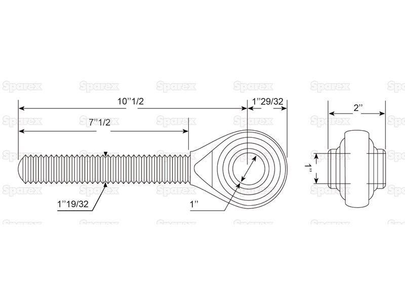 Top Link Ball End - M40x3 Metric - Cat.2