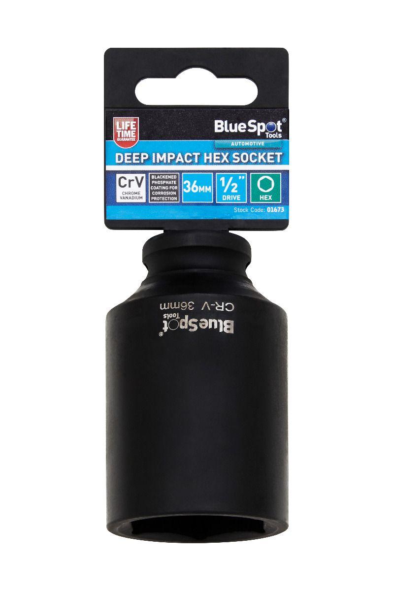 Blue Spot Tools Individual 36mm 1/2" Deep Impact Hex Socket