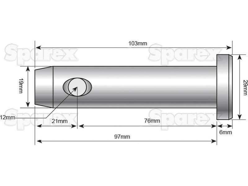 Top link pin 19x76mm Cat. 1