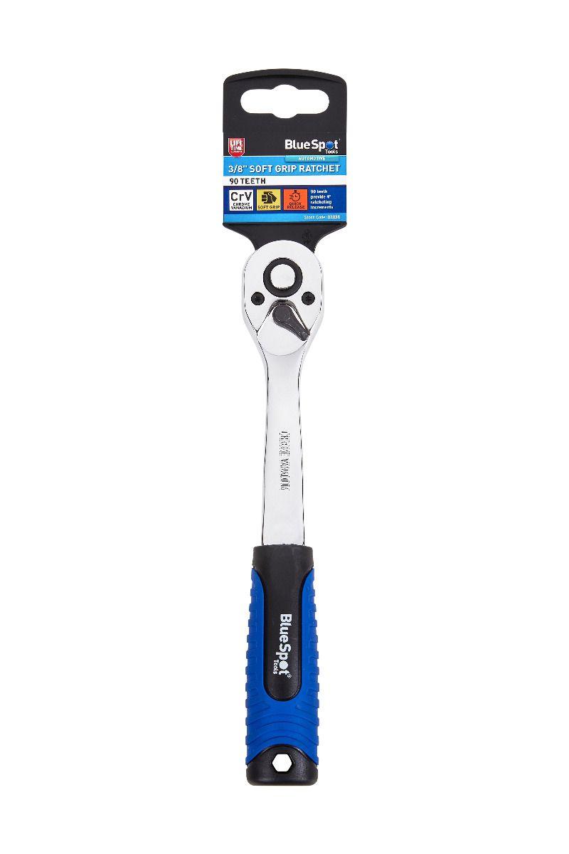 Blue Spot Tools 3/8" Soft Grip Ratchet (90 Teeth)