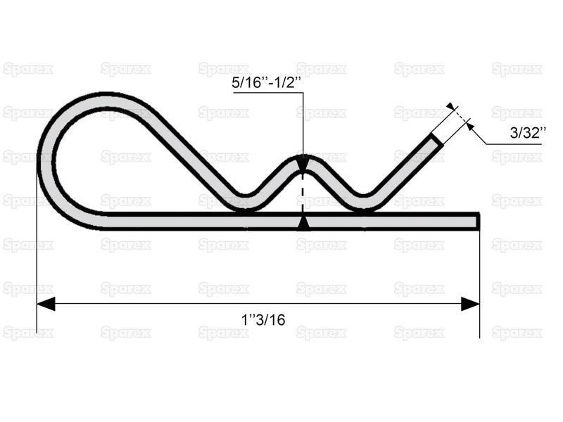 Grip Clip - Single Wound, Clip Ø2.5mm x 46mm for Massey Ferguson 690 (600 Series)