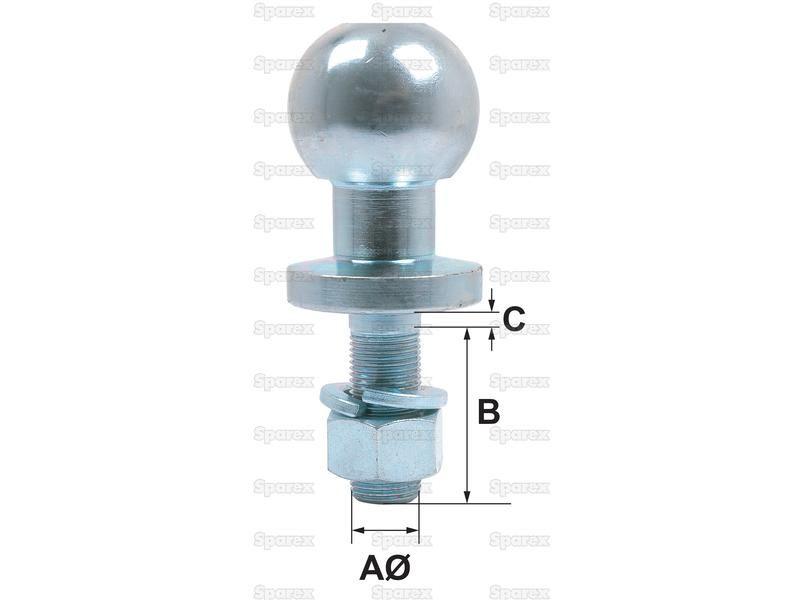 Ball Hitch Pin, 350Kg (Short (ATV))