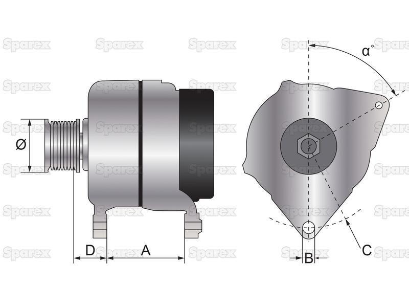 Alternator (Mahle) - 14V, 150 Amps for Steyr 6140 ET PROFI - ECOTECH