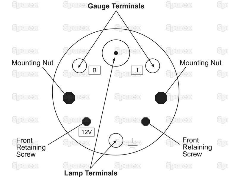 Water Temperature Gauge, Temperature range: , for David Brown 770 (700 Series)