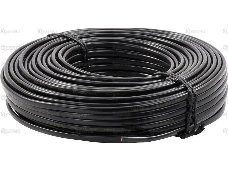Electrical Cable - 2 Core, 1.5mm°² Cable, Black (Length: 50M), ()
