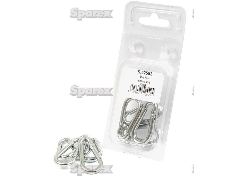 Snap Hooks, Hook Ø4mm x 40mm (5 pcs. Agripak)