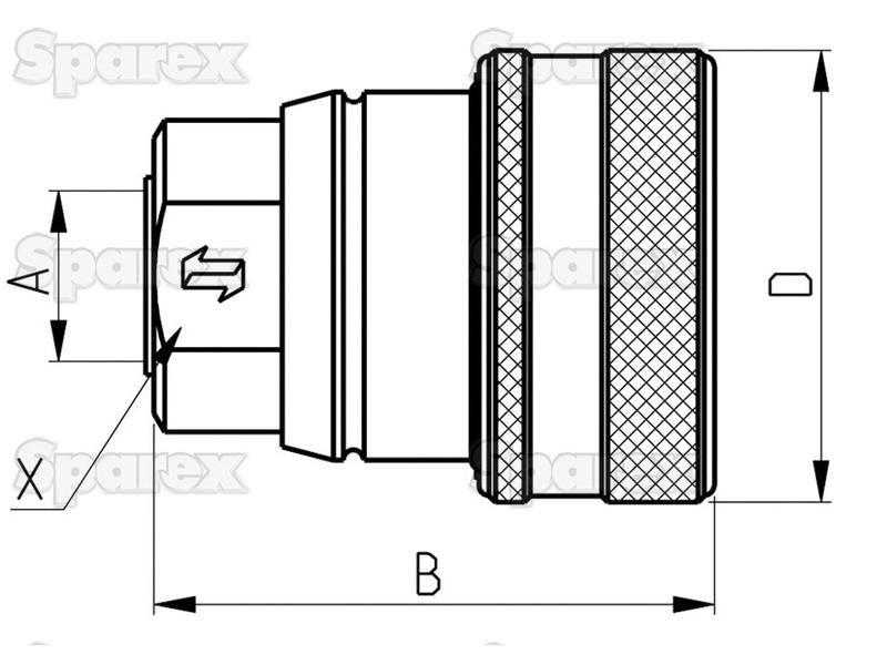 Faster Hydraulic Trailer Brake Coupling Female M18 x 1.50 Metric Female Thread Faster S.p.A (VF 1815 F, VF1815F)