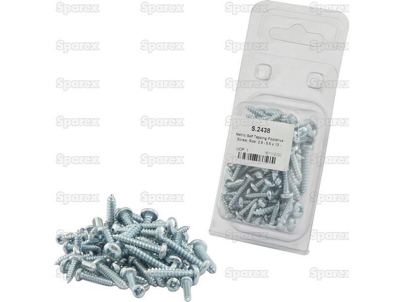 Metric Self Tapping Pozidrive Screw, Size: 2.9 - 5.5 x 13 - 25mm (Din 7981B)
