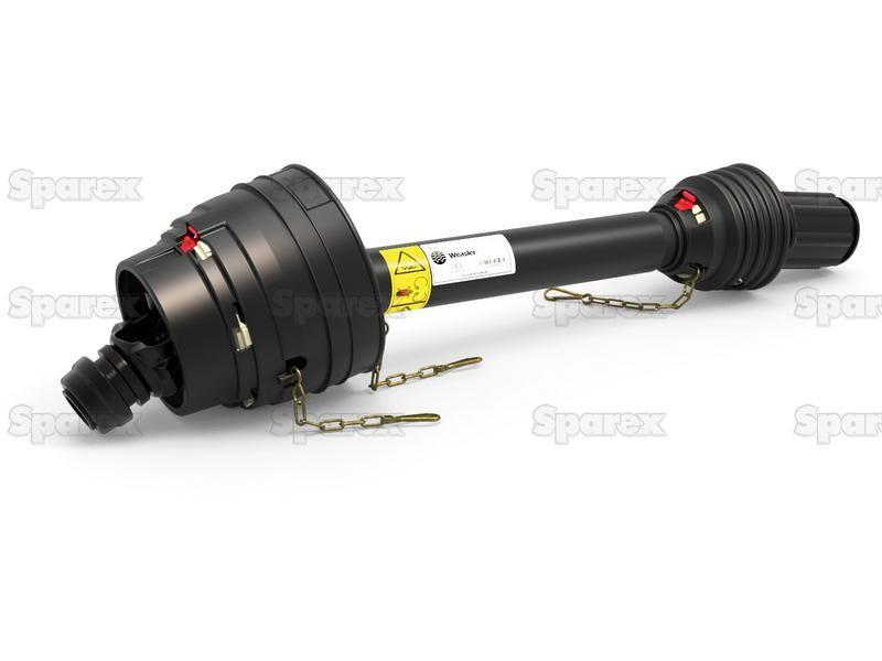 PTO Shaft - EUCV Wide Angle - One End, (Lz) Length: 1010mm, 1 3/8'' x 6 Spline 80° W.A. to 1 3/8'' x 6 Spline Ratchet Clutch