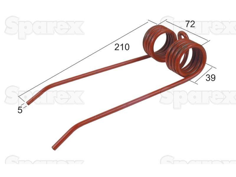 Haytine - - - Length:210mm, Width:72mm, Ø5mm - Replacement for Welger