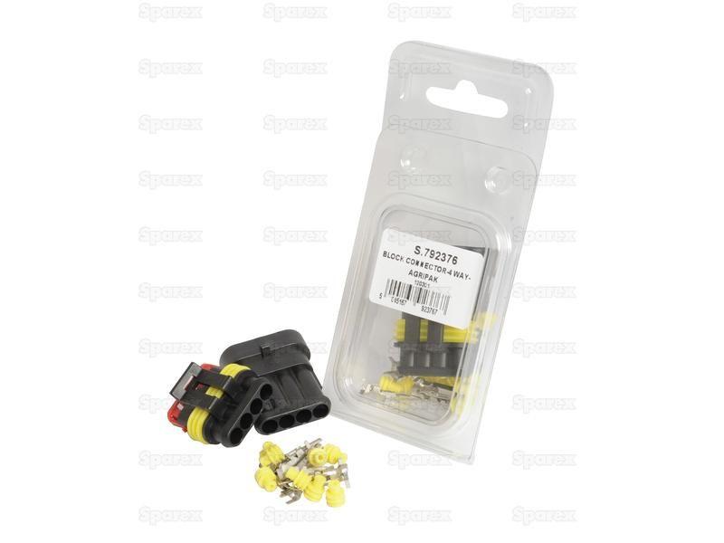 Superseal Block Connector-4 Way Kit (1pc male / 1pc female) Agripak