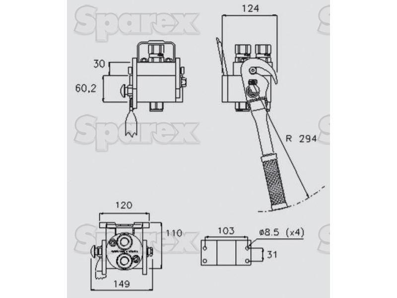 Faster Multiport Coupling - 2 Ports 1/2'' Body x 1/2'' BSP Female Thread (Mobile Part) Faster S.p.A (3P208G212GMC)