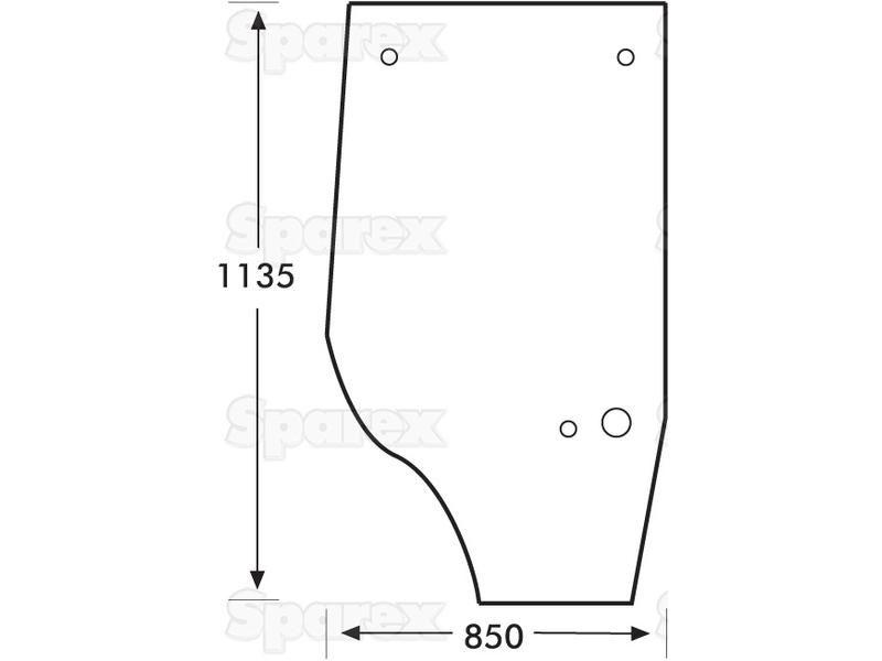 Door Glass LH for Case IH