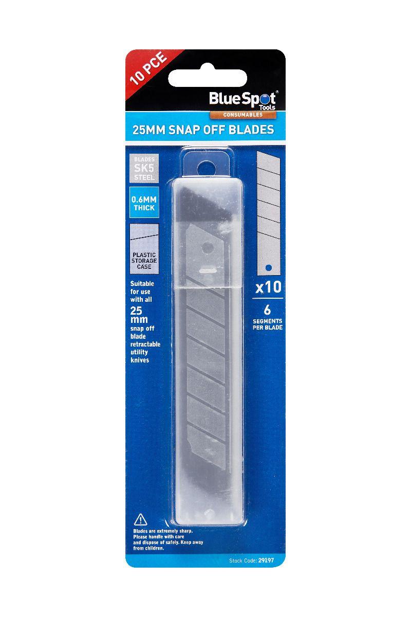 Blue Spot Tools 10 PCE SK5 25MM Snap Off Blades