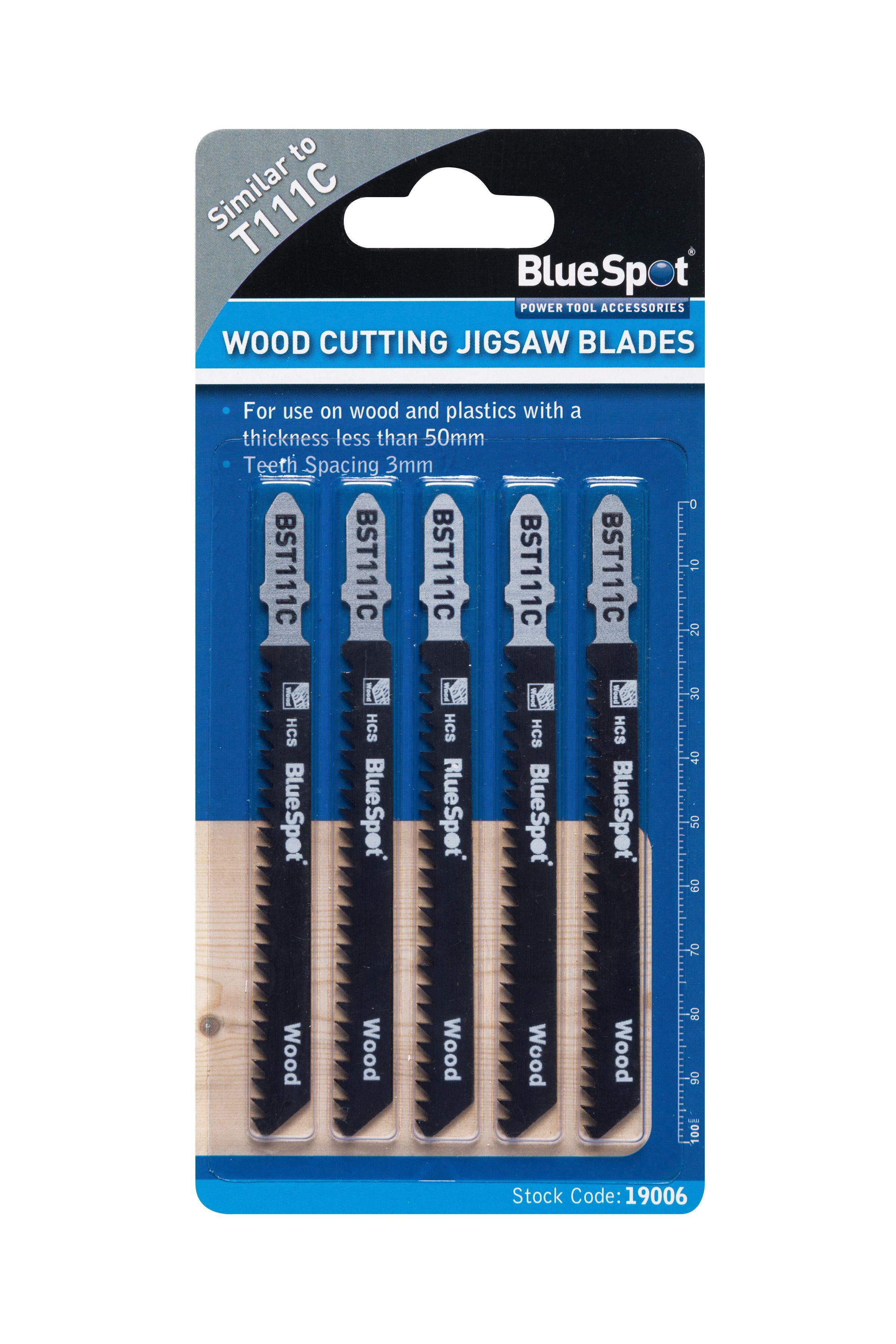 Blue Spot Tools 5 PCE HCS Quick Cut Jigsaw Blades For Wood (8 TPI)