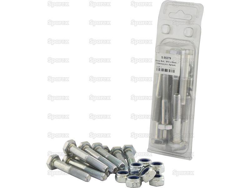 Shear Bolt, M10 x 60mm (10 pcs. Agripak)