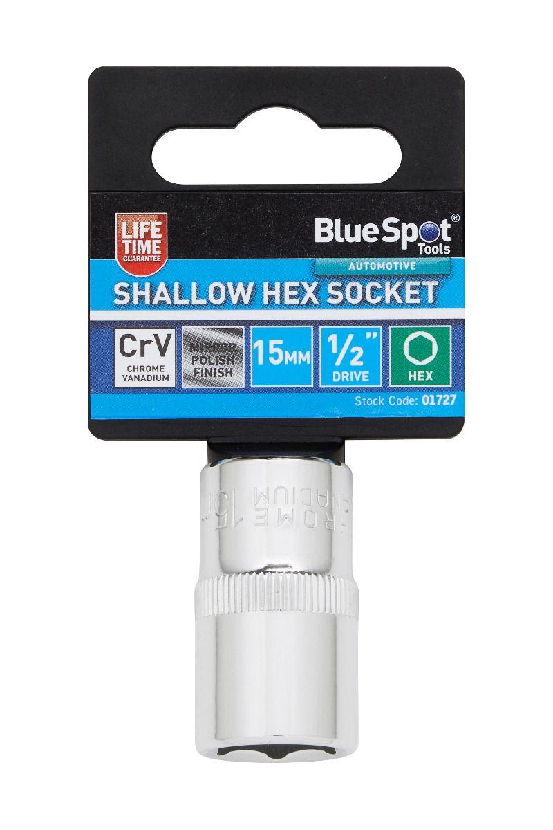Blue Spot Tools Individual 15mm 1/2" Shallow Hex Socket