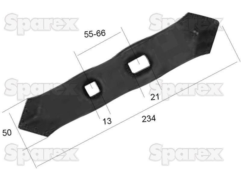Reversible point 235x40x16mm Hole centres mm for Simba VARIOUS
