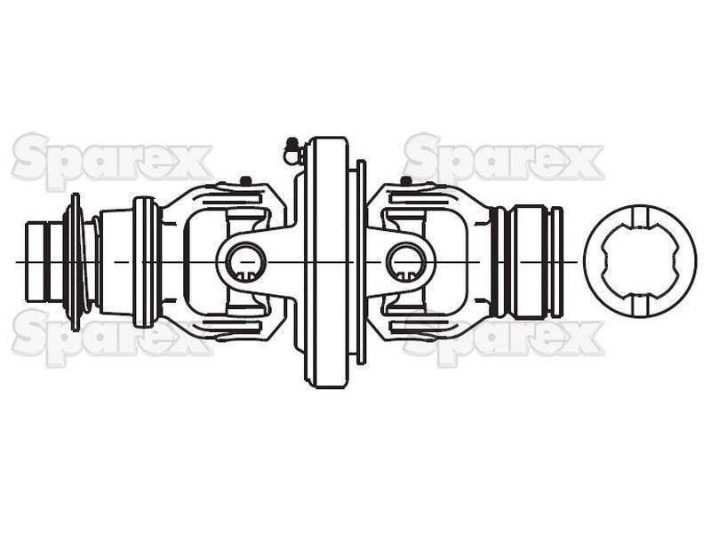 PTO Wide Angle Joint (U/J Size: 22 x 86mm) Size: 1 3/8''-6 Spline, Profile: Square, Ref: 12243. Bondioli & Pavesi (CS4GWW49WR7)