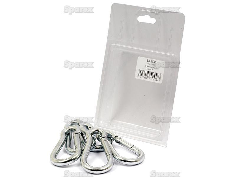 Snap Hooks, Hook Ø9mm x 90mm (5 pcs. Agripak)