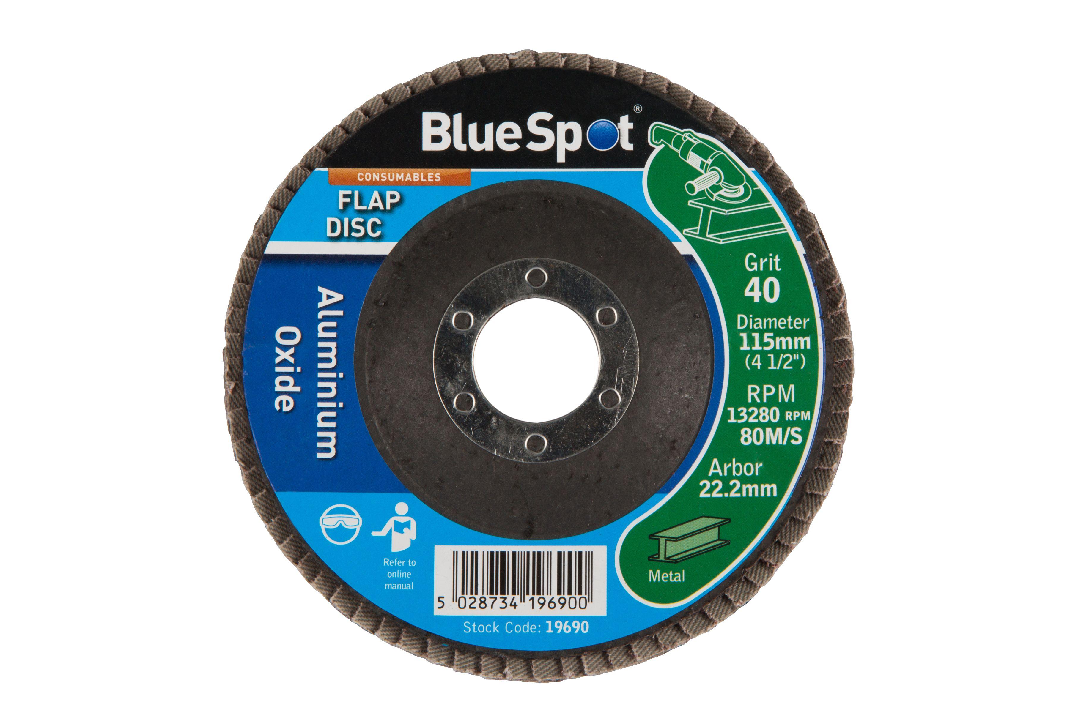 Blue Spot Tools 115mm (4.5") 40 Grit Aluminium Oxide Flap Disc