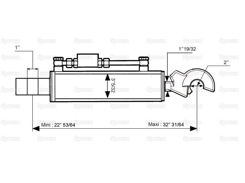 Hydraulic Top Link (Cat.-/2) and Q.R CBM Hook, Cylinder Bore: 80mm, Min. Length : 580mm.