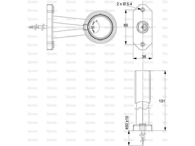 LED Outline Front/Rear Facing Marker Light, RH & LH, 12-24V